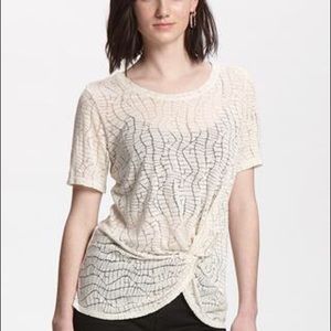 Suki + Solaine Croc Burnout Knot Tee in Whitecap